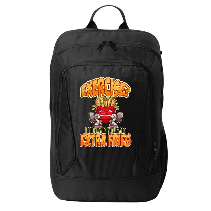 Exercise I Thought You Said Extra Fries Workout Gym City Backpack