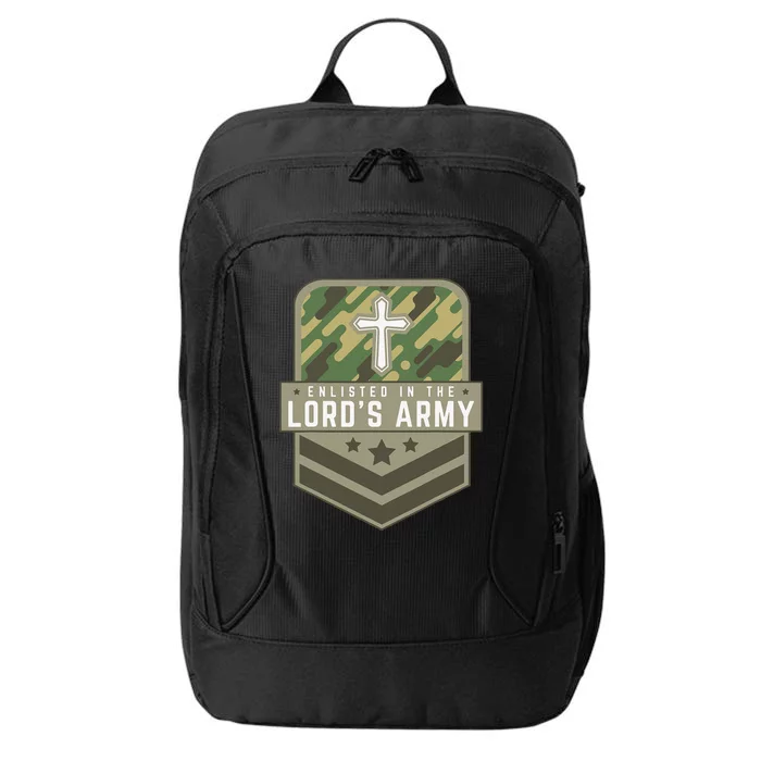 Enlisted In The Lords Army Faith Religious Cross City Backpack