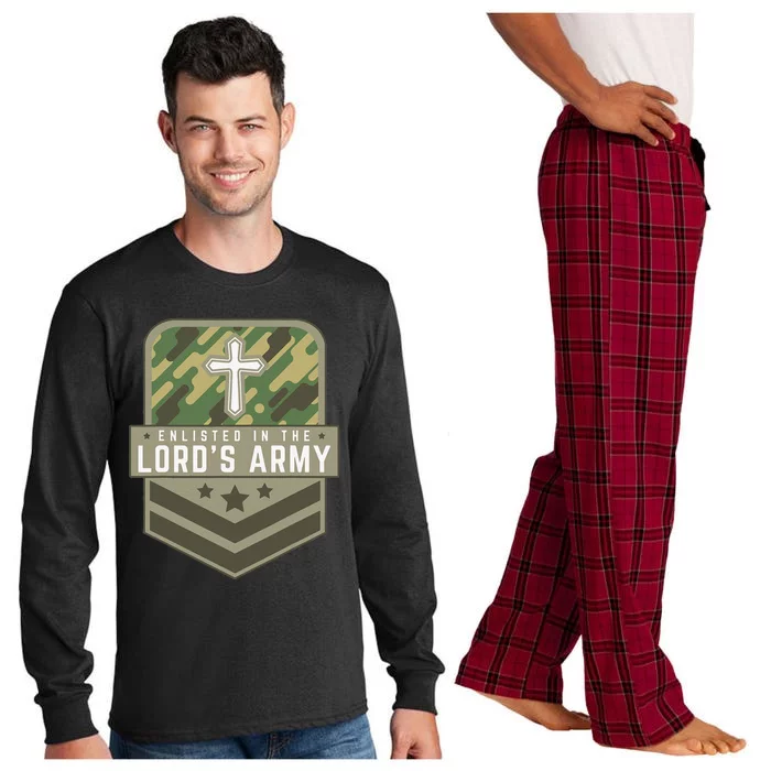 Enlisted In The Lords Army Faith Religious Cross Long Sleeve Pajama Set