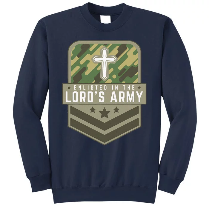 Enlisted In The Lords Army Faith Religious Cross Sweatshirt