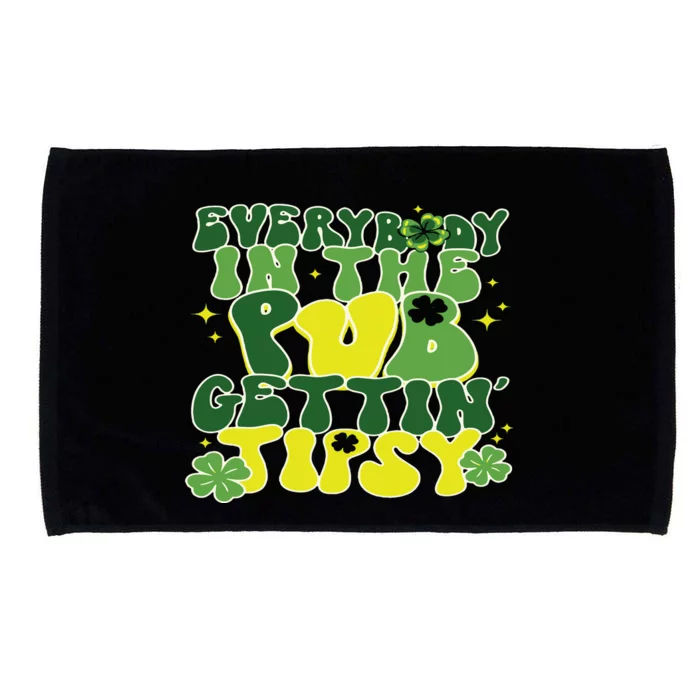 Everybody In The Pub Getting Tipsy Funny St Pattys Day Microfiber Hand Towel