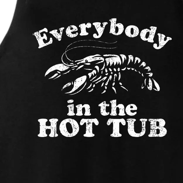 Everybody In The Hot Tub Funny Crawfish Boil Ladies Tri-Blend Wicking Tank