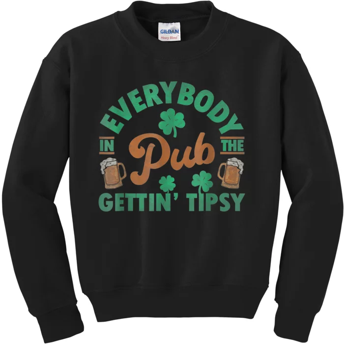 Everybody In The Pub Getting Tipsy Funny St Patrick's Day Kids Sweatshirt