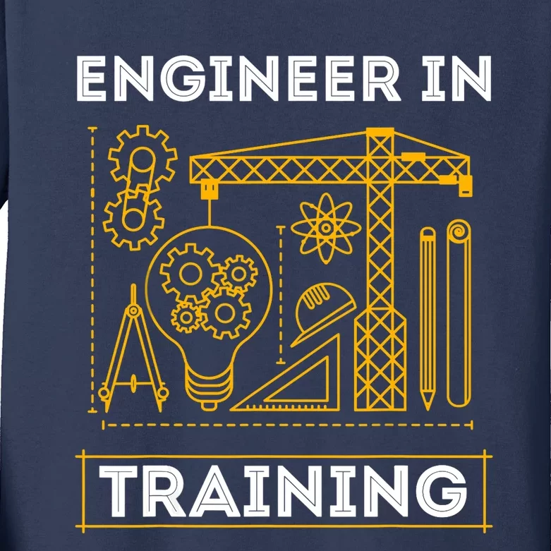 Engineer In Training Future Engineer Holding Engineering Kids Long Sleeve Shirt