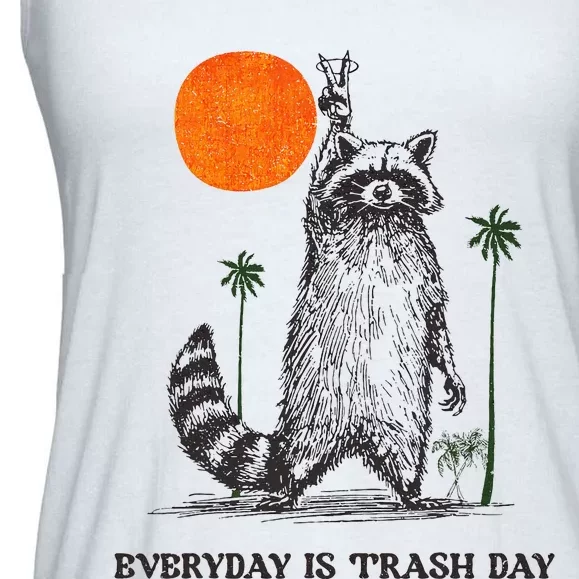 Everyday Is Trash Day Raccoon Ladies Essential Flowy Tank