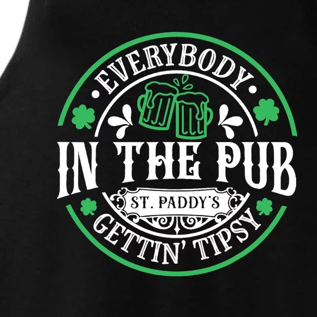 Everybody In The Pub Getting Tipsy St Patricks Day Drinking Ladies Tri-Blend Wicking Tank