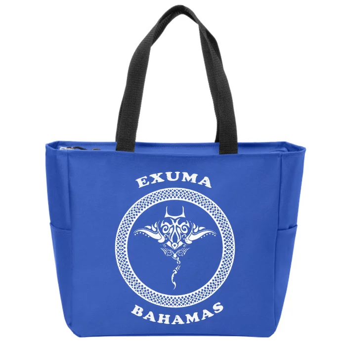 Exuma Islandsbahamas Tribal Stingray Vacation Zip Tote Bag