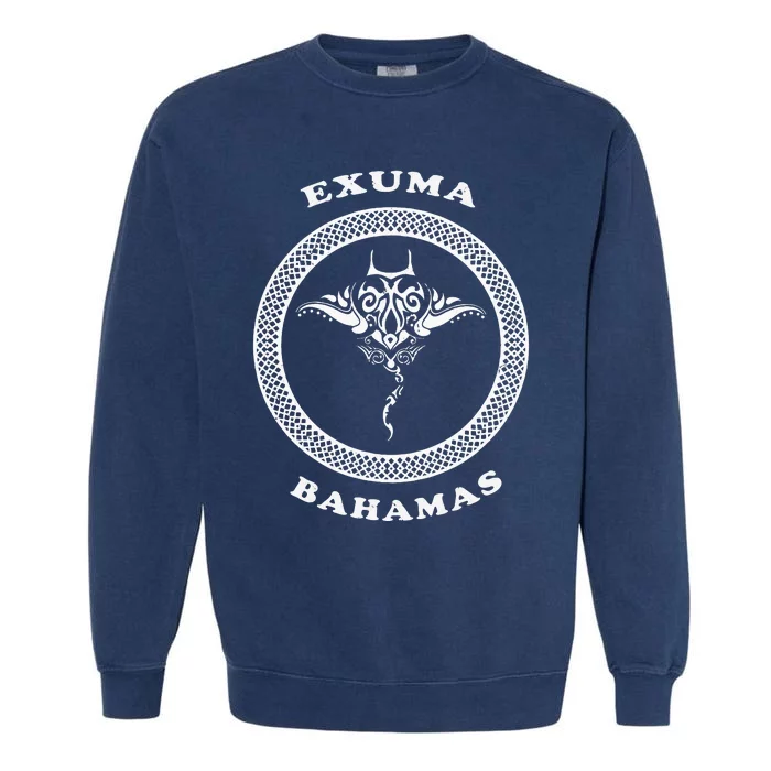 Exuma Islandsbahamas Tribal Stingray Vacation Garment-Dyed Sweatshirt