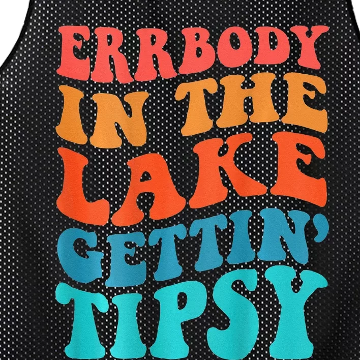 Everybody In The Lake Getting Tipsy Retro Groovy Mesh Reversible Basketball Jersey Tank