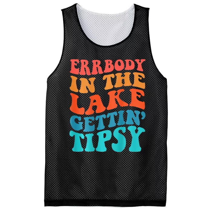 Everybody In The Lake Getting Tipsy Retro Groovy Mesh Reversible Basketball Jersey Tank