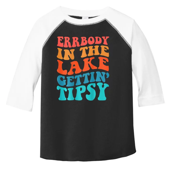 Everybody In The Lake Getting Tipsy Retro Groovy Toddler Fine Jersey T-Shirt