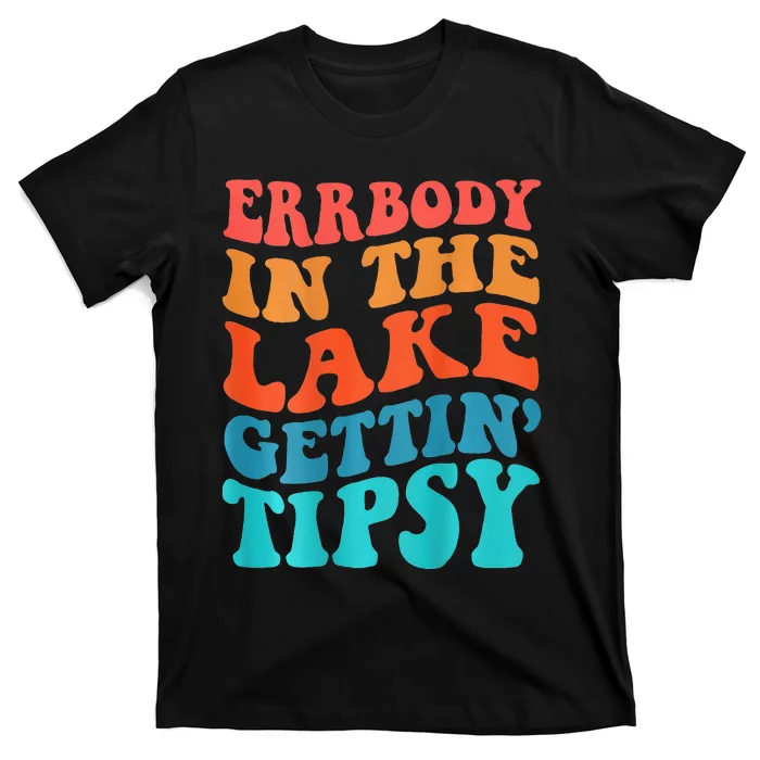 Everybody In The Lake Getting Tipsy Retro Groovy T-Shirt