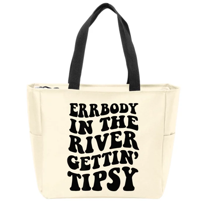 Everybody In The River Getting Tipsy Zip Tote Bag