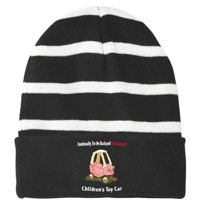 Emotionally Im The Backyard SunDamaged Childrens Toy Car Striped Beanie with Solid Band