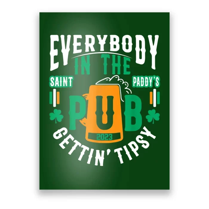 Everybody In The Pub Getting Tipsy St Patricks Day Shamrock Poster