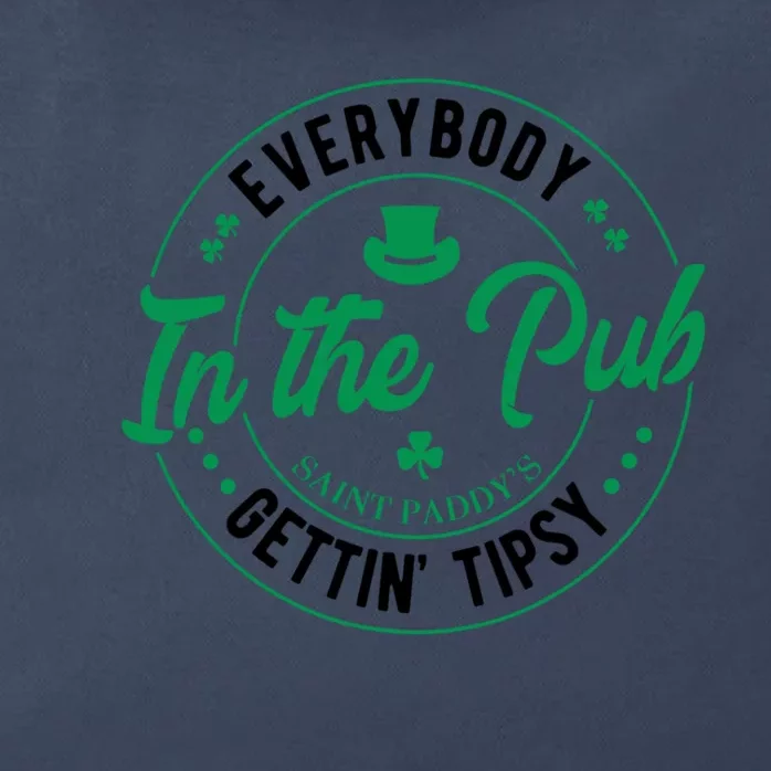 Everybody In The Pub Getting Tipsy St Patricks Day Shamrock Zip Tote Bag