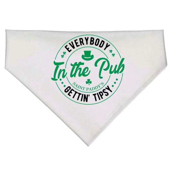 Everybody In The Pub Getting Tipsy St Patricks Day Shamrock USA-Made Doggie Bandana