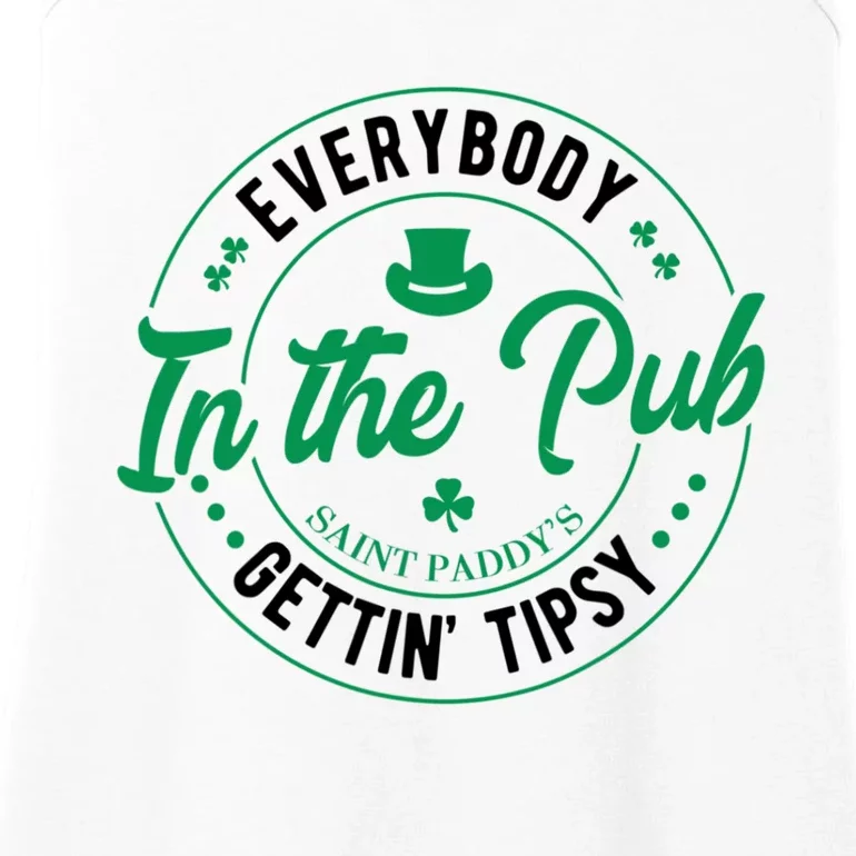 Everybody In The Pub Getting Tipsy St Patricks Day Shamrock Ladies Essential Tank