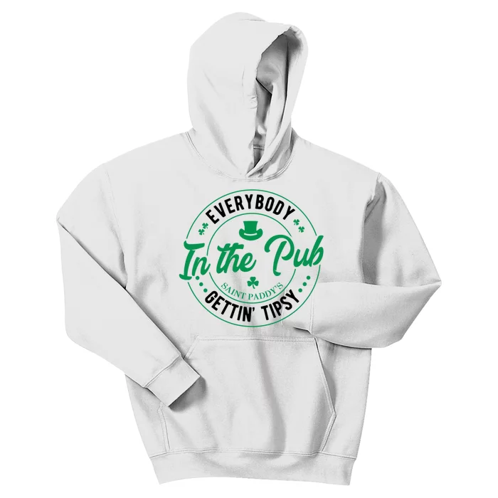 Everybody In The Pub Getting Tipsy St Patricks Day Shamrock Kids Hoodie