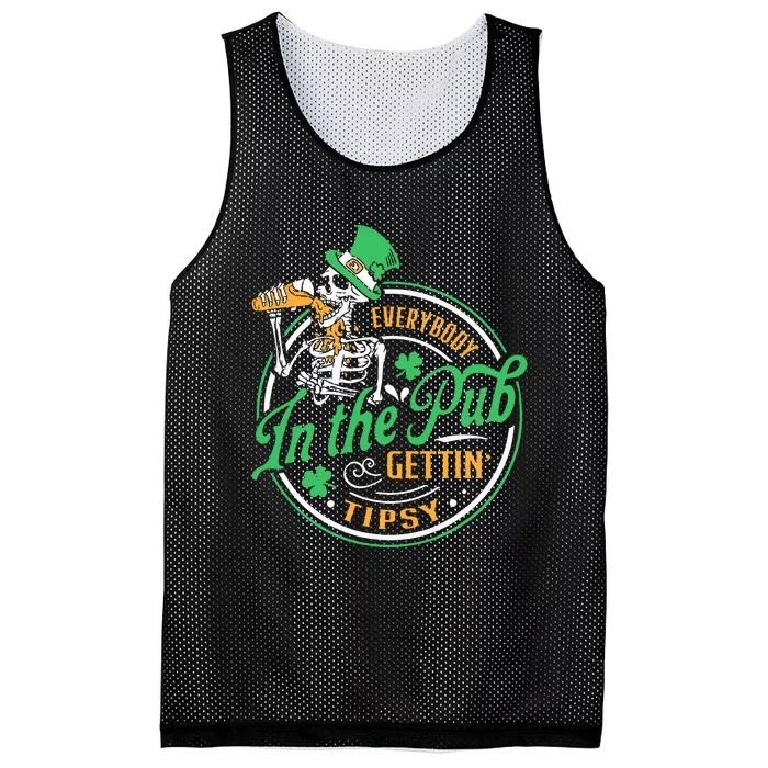 Everybody In The Pub Getting Tipsy St Patricks Day Mesh Reversible Basketball Jersey Tank