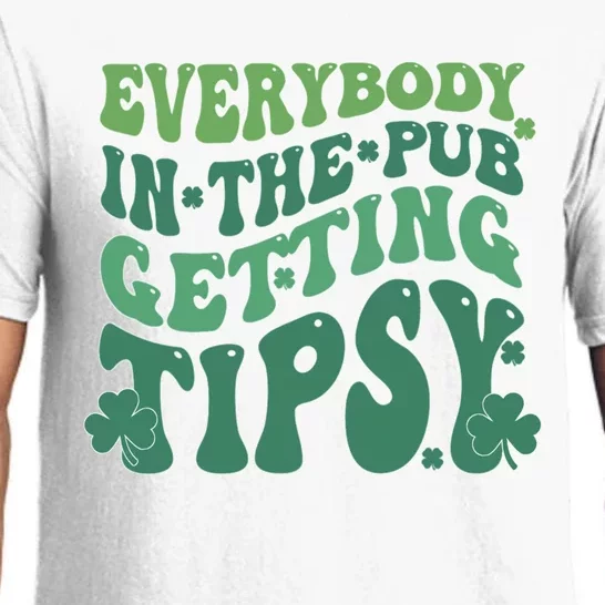 Everybody In The Pub Getting Tipsy Groovy Patricks Day Drink Pajama Set