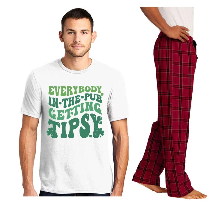 Everybody In The Pub Getting Tipsy Groovy Patricks Day Drink Pajama Set