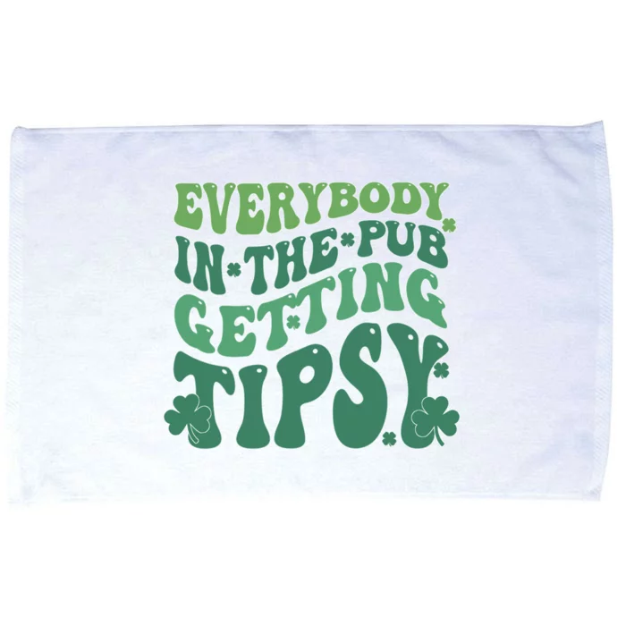 Everybody In The Pub Getting Tipsy Groovy Patricks Day Drink Microfiber Hand Towel