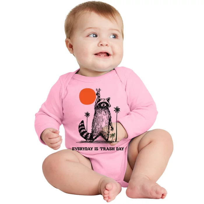 Everyday Is Trash Day Raccoon Baby Long Sleeve Bodysuit