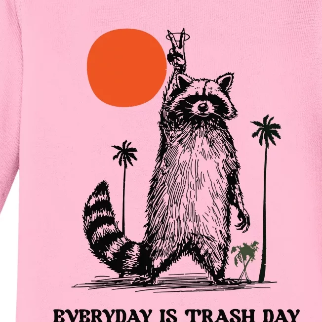 Everyday Is Trash Day Raccoon Baby Long Sleeve Bodysuit