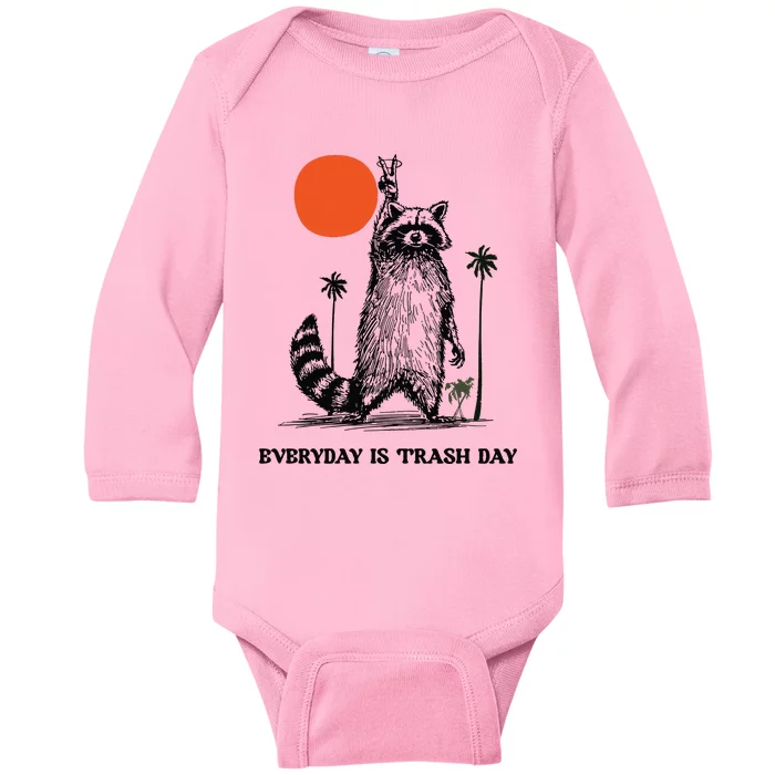 Everyday Is Trash Day Raccoon Baby Long Sleeve Bodysuit