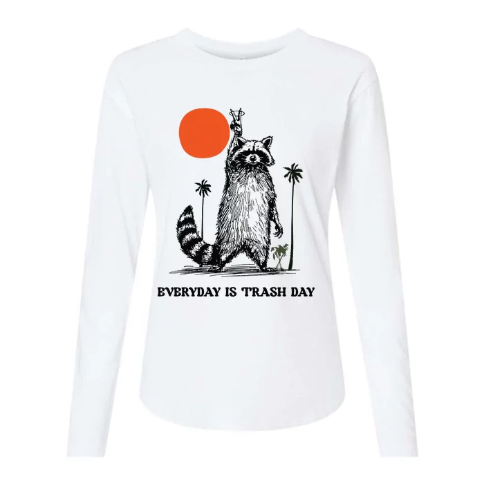 Everyday Is Trash Day Raccoon Womens Cotton Relaxed Long Sleeve T-Shirt