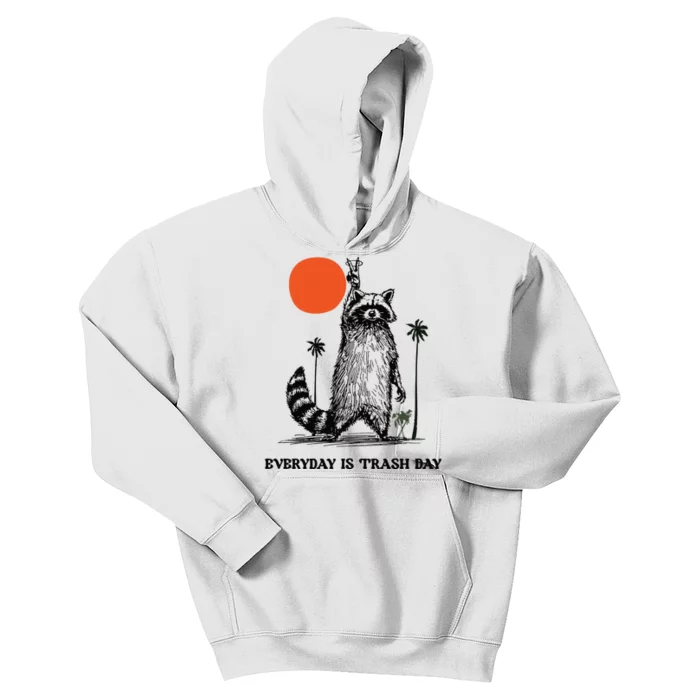 Everyday Is Trash Day Raccoon Kids Hoodie