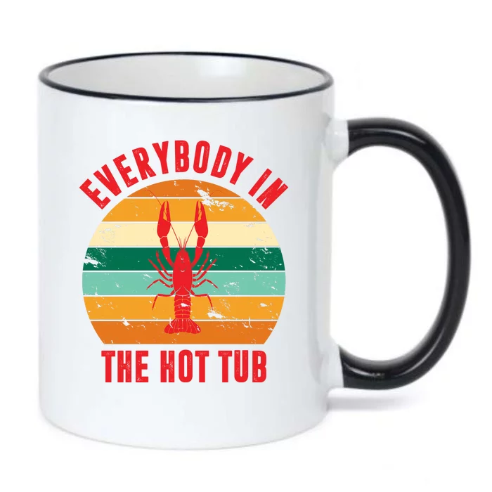 Everybody In The Hot Tub Funny Crawfish Black Color Changing Mug