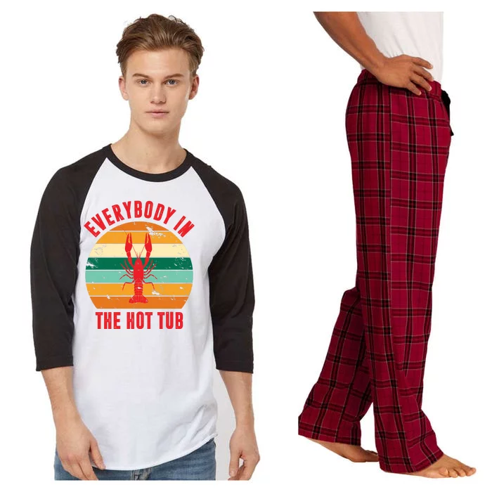 Everybody In The Hot Tub Funny Crawfish Raglan Sleeve Pajama Set