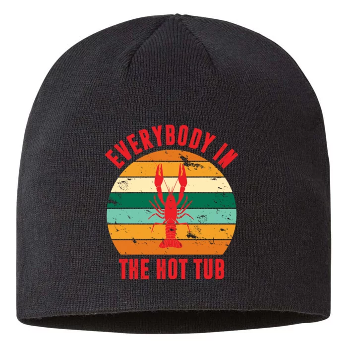 Everybody In The Hot Tub Funny Crawfish 8 1/2in Sustainable Knit Beanie