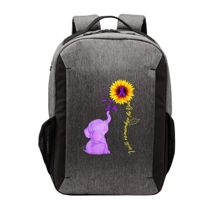 Elephant I Will Remember For You Sunflower Alzheimer Vector Backpack