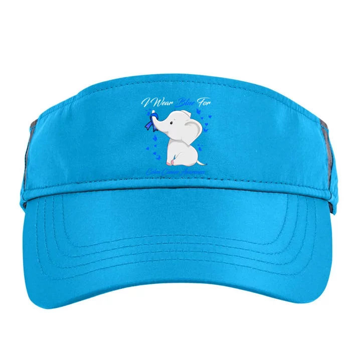 Elephant I Wear Blue For Colon Cancer Awareness Gift Adult Drive Performance Visor