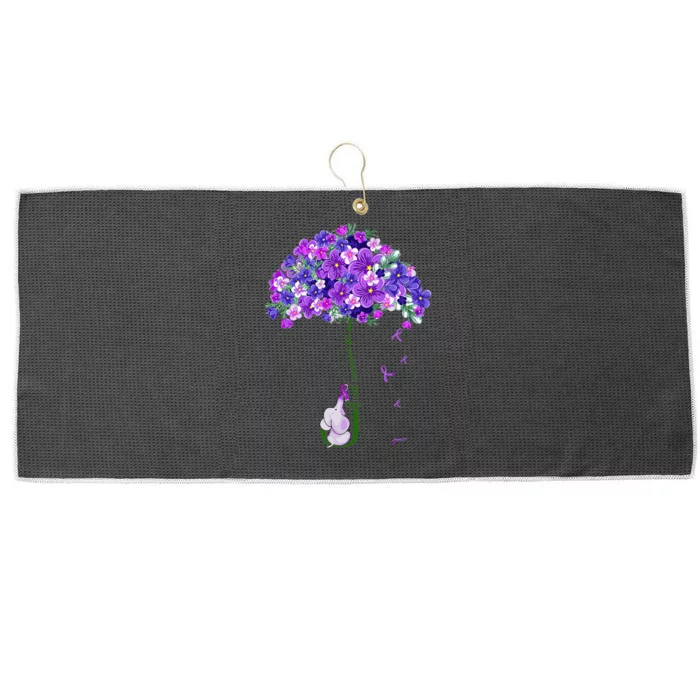 Elephant I Will Remember For You Sunflower Alzheimer Large Microfiber Waffle Golf Towel