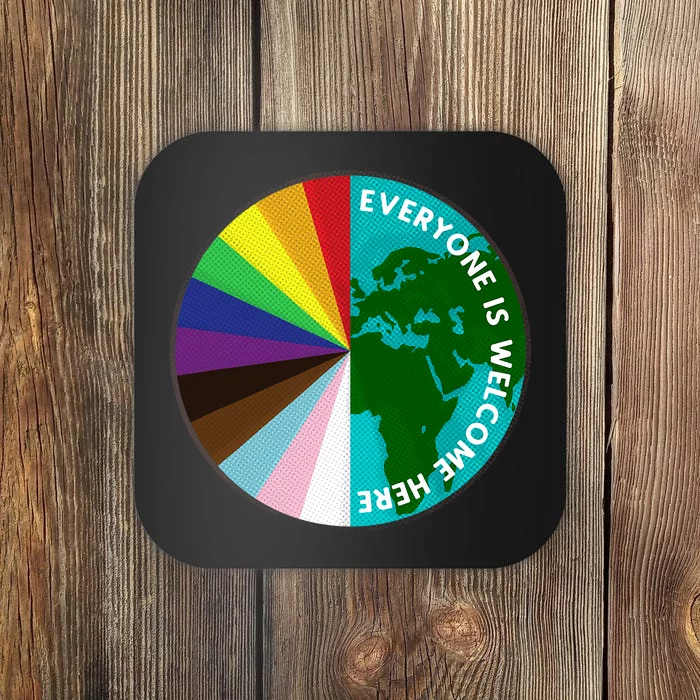 Everyone Is Welcome Here Lgbtq Ally Human Rights Earth Day Coaster