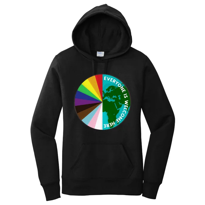 Everyone Is Welcome Here Lgbtq Ally Human Rights Earth Day Women's Pullover Hoodie