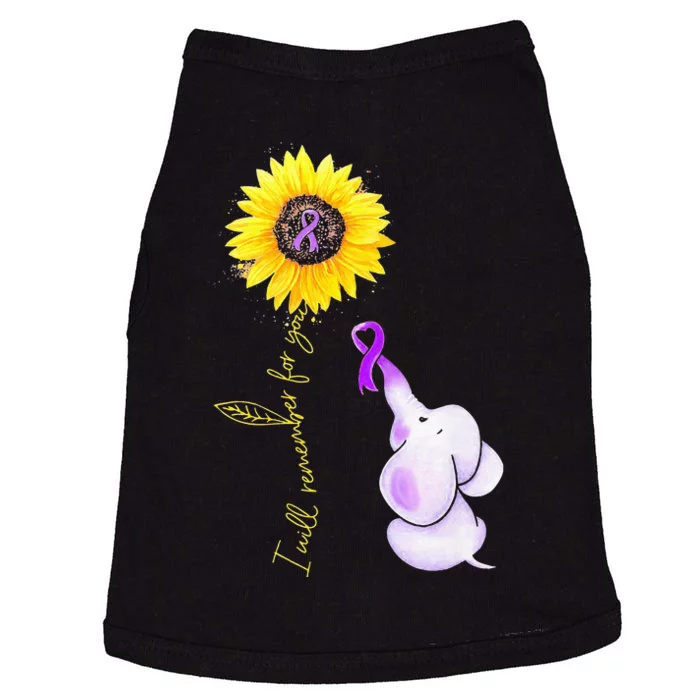 Elephant I Will Remember For You Sunflower Alzheimer Doggie Tank