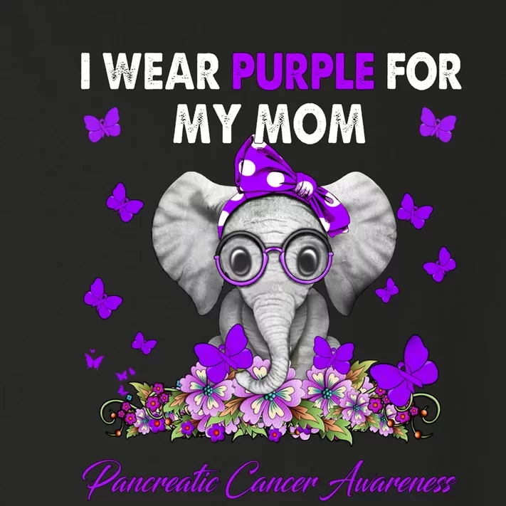 Elephant I Wear Purple For My Mom Pancreatic Cancer Cute Gift Toddler Long Sleeve Shirt