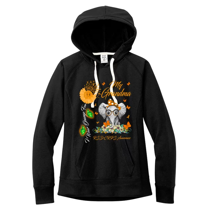 Elephant I Wear Orange For My Grandma Rsd Crps Awareness Gift Women's Fleece Hoodie