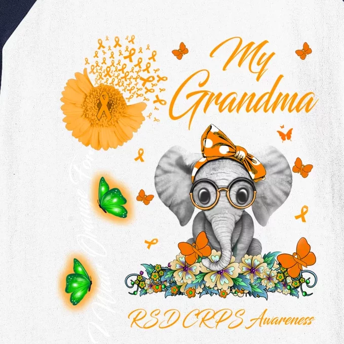 Elephant I Wear Orange For My Grandma Rsd Crps Awareness Gift Baseball Sleeve Shirt