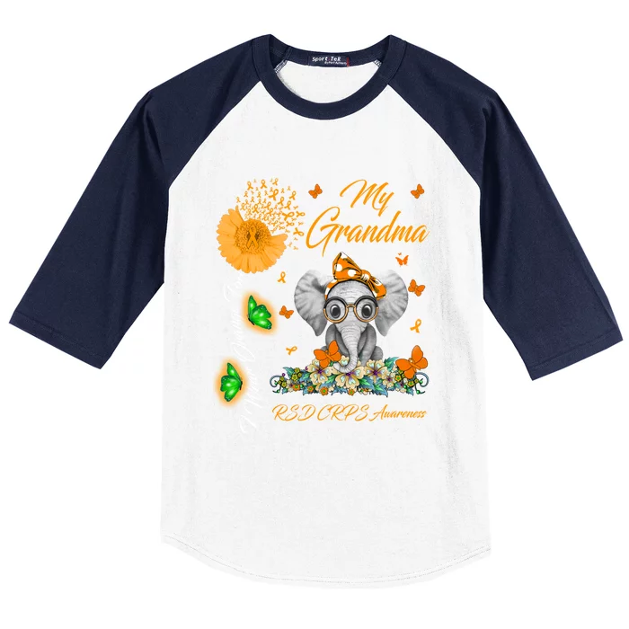 Elephant I Wear Orange For My Grandma Rsd Crps Awareness Gift Baseball Sleeve Shirt