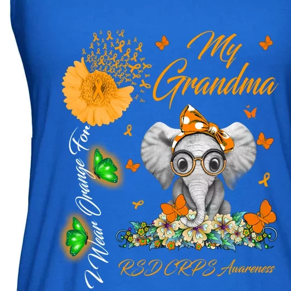 Elephant I Wear Orange For My Grandma Rsd Crps Awareness Gift Ladies Essential Flowy Tank