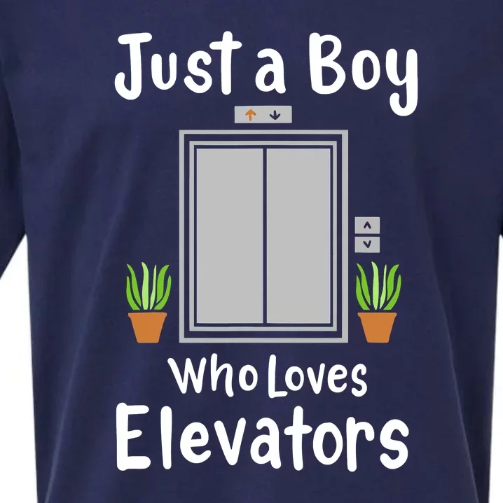 Elevator Just A Boy Who Loves Elevators Sueded Cloud Jersey T-Shirt