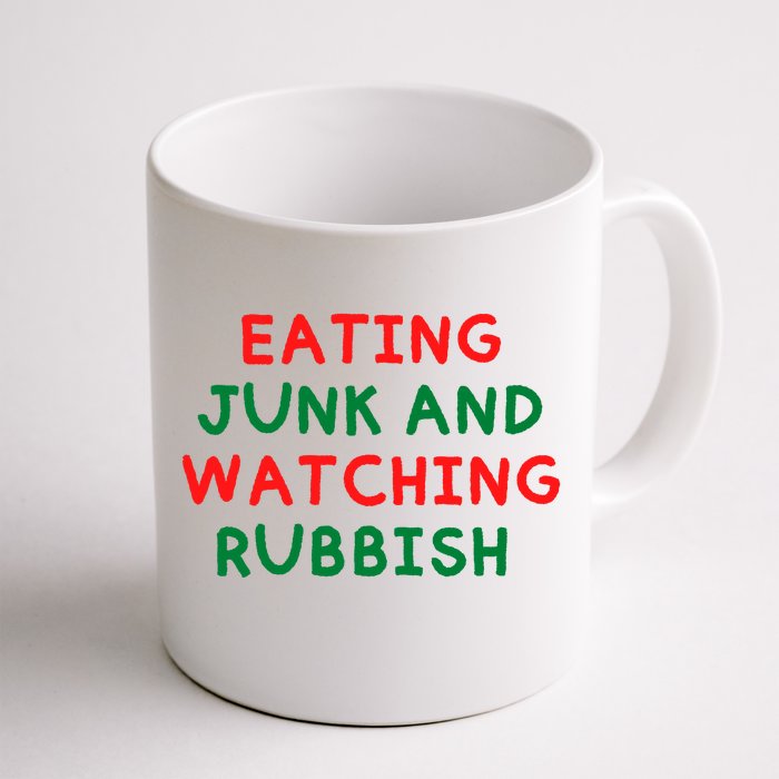 Eating Junk And Watching Rubbish Funny Christmas Front & Back Coffee Mug