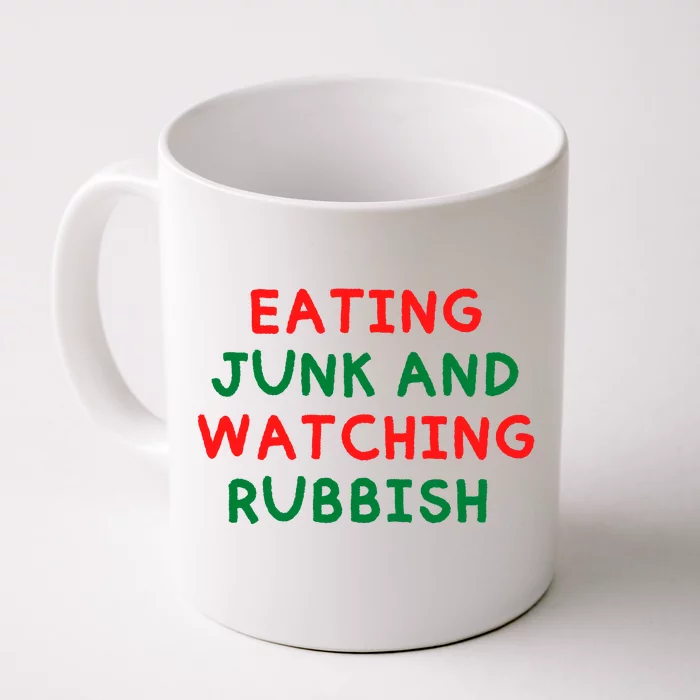 Eating Junk And Watching Rubbish Funny Christmas Front & Back Coffee Mug