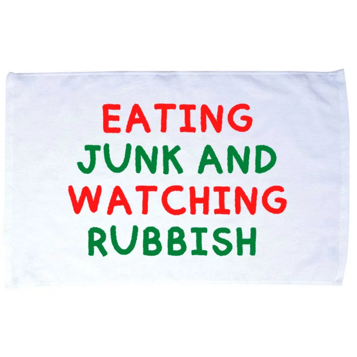 Eating Junk And Watching Rubbish Funny Christmas Microfiber Hand Towel